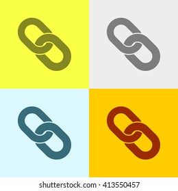 Link Icon on Four Different Backgrounds. Eps-10.