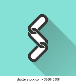 Link  icon  on green background. Vector illustration.