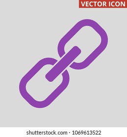 Link icon on grey background. Vector illustration