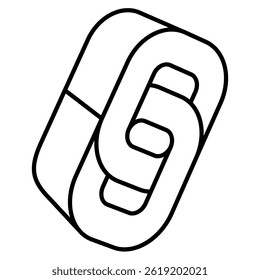 Ícone de link representado pelo ícone de link simples Estilo de linha.