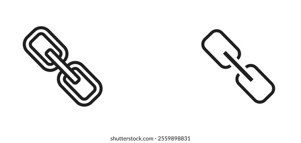 Link Icon set in black color for ui designs