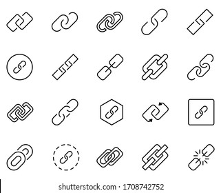 Link icon set. Collection of high-quality black outline logo for web site design and mobile apps. Vector illustration on a white background.