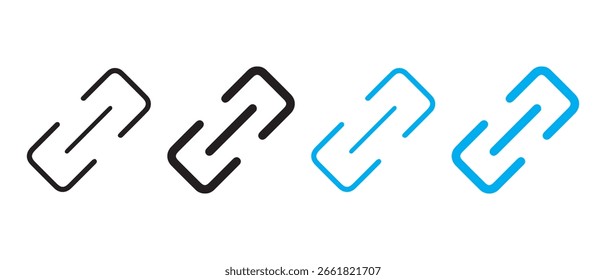 link icon set. Flat illustration vector with thin stroke.