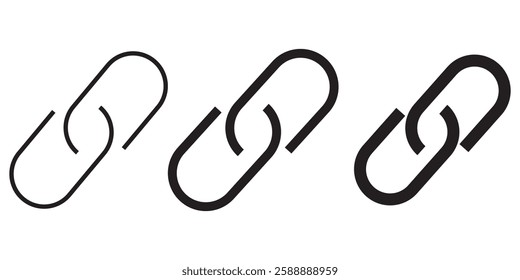 Link Icon Set In Flat Style Vector Illustration. Internet URL or webpage url link Symbols.