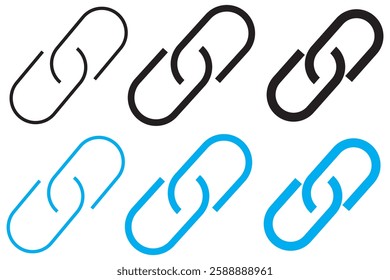 Link Icon Set In Flat Style Vector Illustration. Internet URL or webpage url link Symbols.
