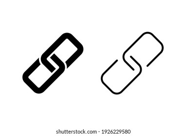 Link icon set. Hyperlink chain symbol.