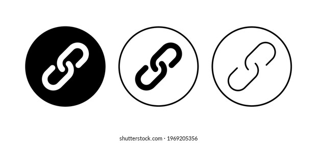 Link icon set. Hyperlink chain symbol.