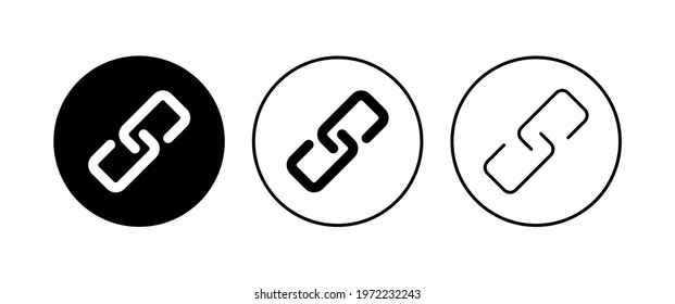 Link icon set. Hyperlink chain symbol.