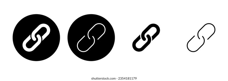 Link icon set. Hyperlink chain symbol.