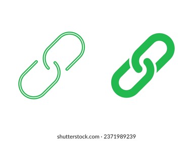 Link icon set. Hyperlink chain symbol.
