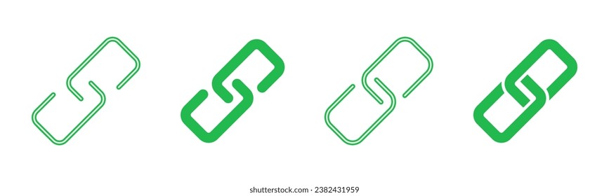 Link icon set. Hyperlink chain symbol.