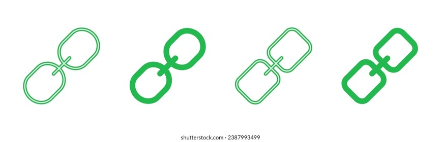 Link icon set. Hyperlink chain symbol.