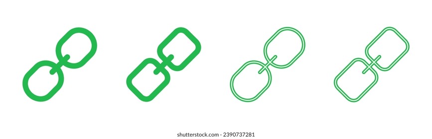 Link icon set. Hyperlink chain symbol.