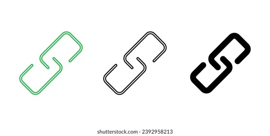 Link icon set. Hyperlink chain symbol.
