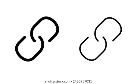 Link icon set. Hyperlink chain symbol.
