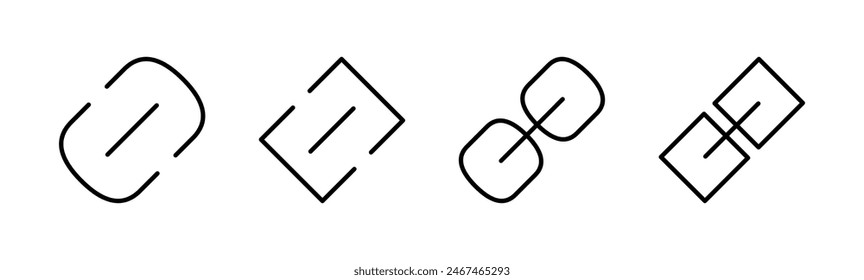 Link icon set. Hyperlink chain symbol.