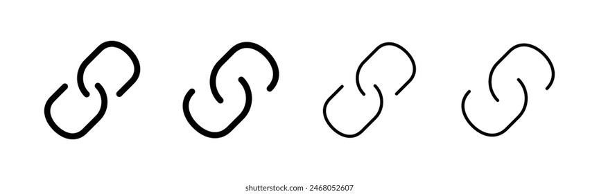 Link icon set. Hyperlink chain symbol.