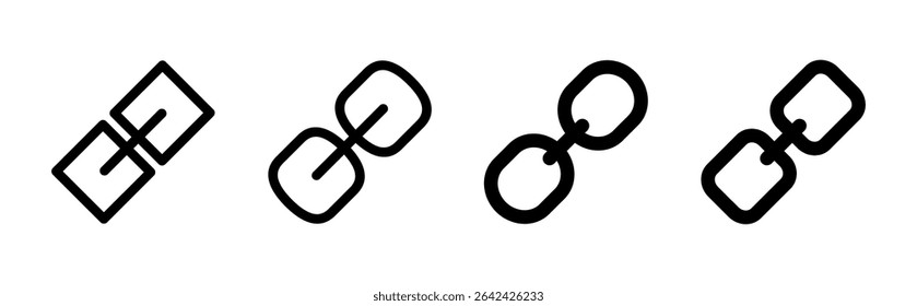 Link icon set. Hyperlink chain symbol.