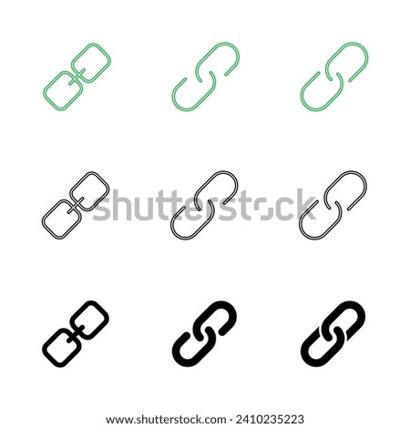 Link icon set. Hyperlink chain symbol.