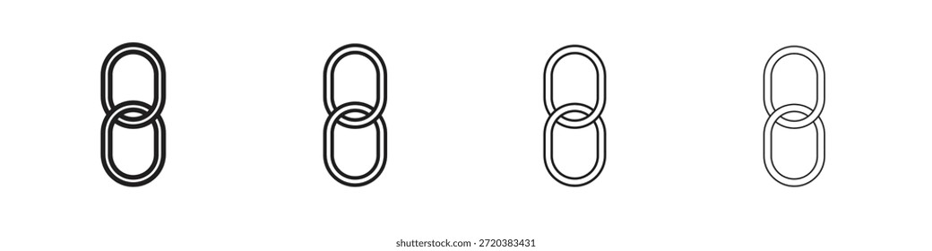 Link icon set, Illustration, Black