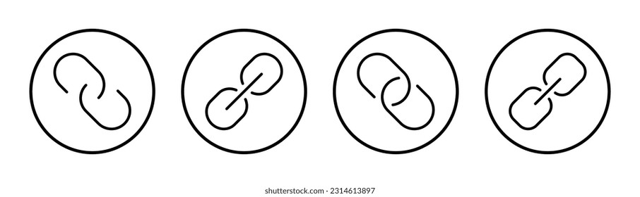 Link icon set illustration. Hyperlink chain sign and symbol