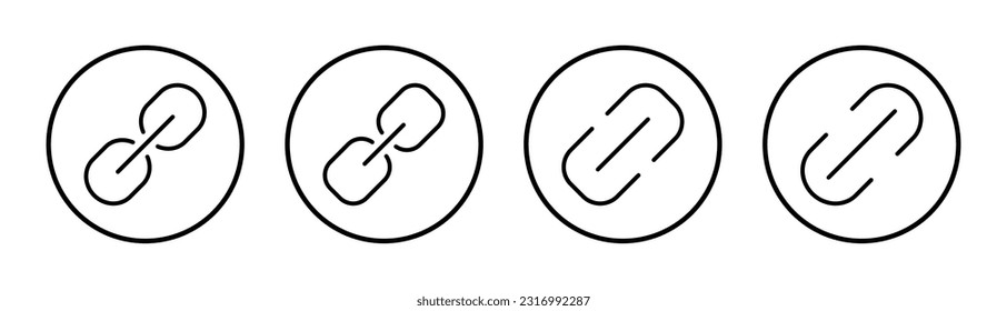 Link icon set illustration. Hyperlink chain sign and symbol