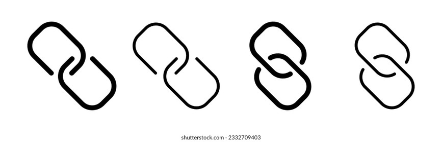 Link icon set illustration. Hyperlink chain sign and symbol
