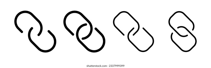 Link icon set illustration. Hyperlink chain sign and symbol