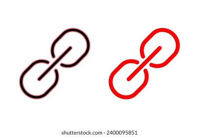 Ilustración de conjunto de iconos de enlace. Signo de cadena de hipervínculo y símbolo