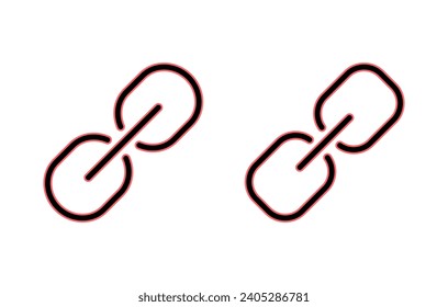 Ilustración de conjunto de iconos de enlace. Signo de cadena de hipervínculo y símbolo