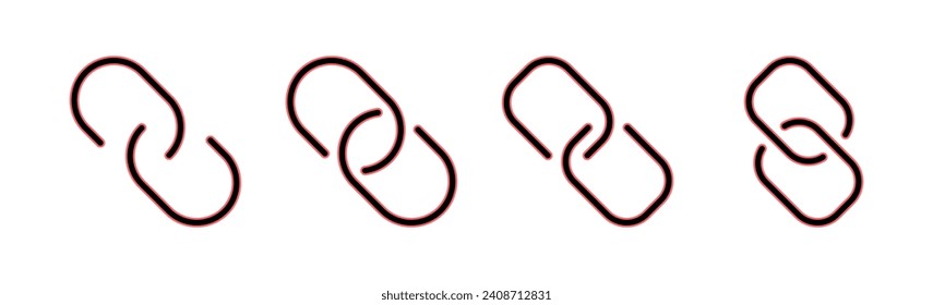 Link icon set illustration. Hyperlink chain sign and symbol