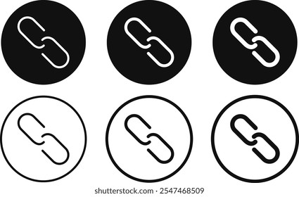 Link icon set. Simple chain link symbol. Web Hyperlink External link sign
