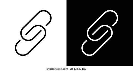 Link icon set. solid illustration, pictogram isolated on white background