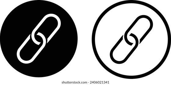 Link icon set in two styles isolated on white background . Chain icon vector