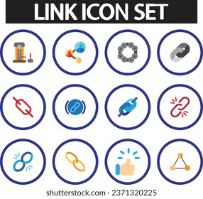 Link icon set vector art