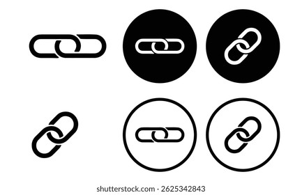 Link icon set vector. chain icon set vector on white background