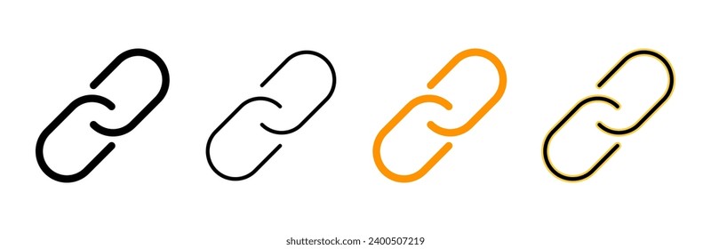 Link icon set vector. Hyperlink chain sign and symbol