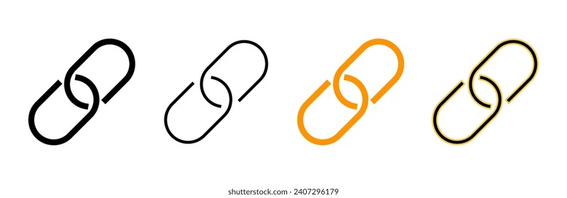 Link icon set vector. Hyperlink chain sign and symbol