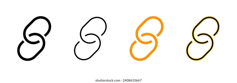 Link icon set vector. Hyperlink chain sign and symbol