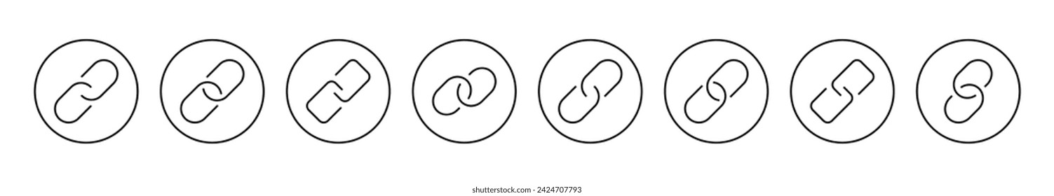 Link icon set vector. Hyperlink chain sign and symbol