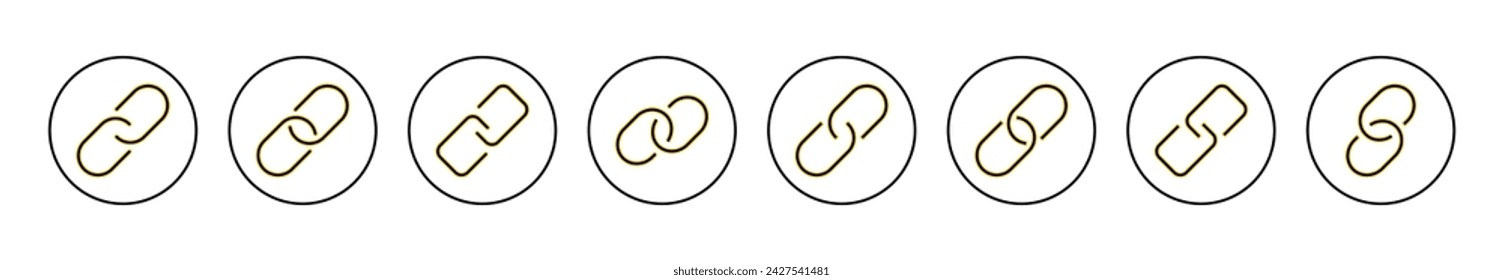 Link icon set vector. Hyperlink chain sign and symbol