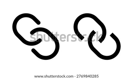Link icon set vector. Hyperlink chain sign and symbol