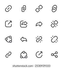 ícone de link definir ilustração de vetor