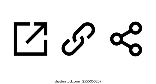 Link icon set. Vector illustration.