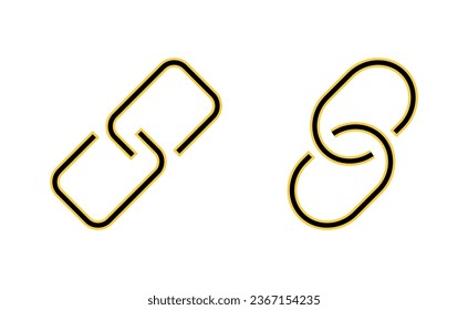 Conjunto de iconos de enlace para aplicaciones web y móviles. Signo de cadena de hipervínculo y símbolo