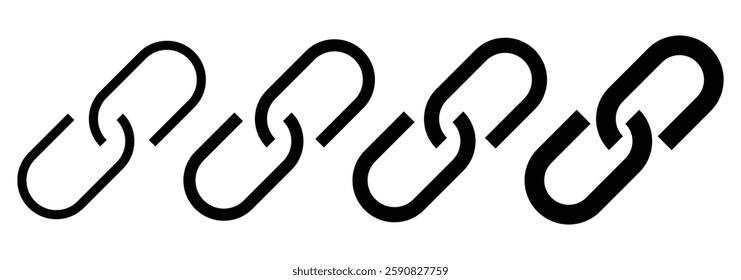 Link Icon, share link, external link collection. Chain, link icon vector isolated. Vector Illustration.