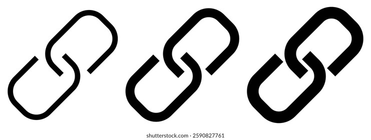 Link Icon, share link, external link collection. Chain, link icon vector isolated. Vector Illustration.