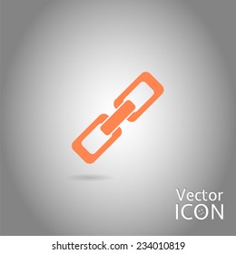 Link icon. Sign of the chain. Flat design style. Made in vector illustration