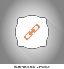 Link icon. Sign of the chain. Flat design style. Made in vector illustration