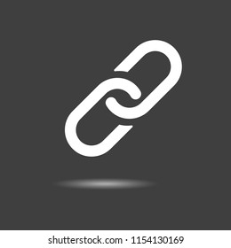 Link Icon - simple flat design isolated on grey background, vector